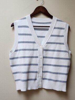 Knit Stripe Sweater Vest / M